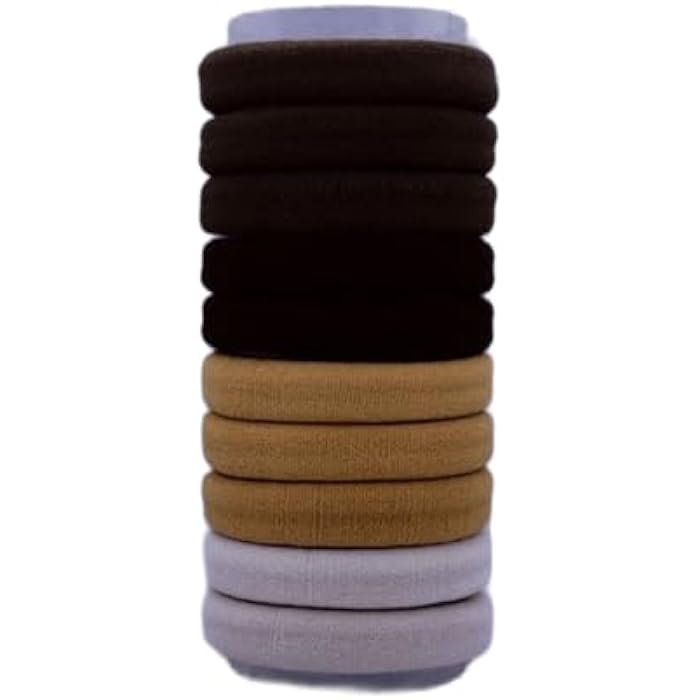 8 Pieces Women Hair Scrunchies Set (Brown, Beige, Grey) - Soft and Durable Elastic Bands for Different Hair Styles - Image 2